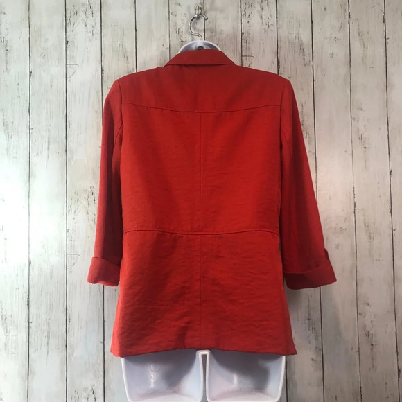 89th & Madison Burnt Orange Button Short Blazer Small - Picture 2 of 9